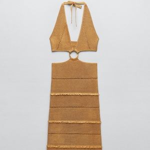 Yellow metallic thread dress